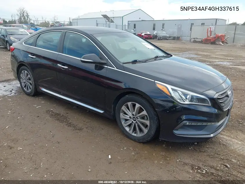 HYUNDAI SONATA 2016, VIN 5NPE34AF4GH337615
