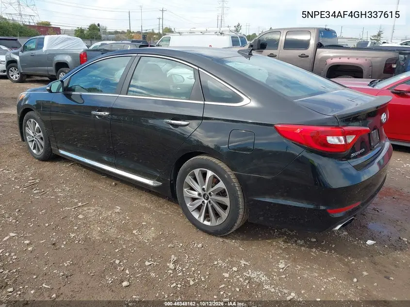 2016 HYUNDAI SONATA VIN 5NPE34AF4GH337615 — фото 3