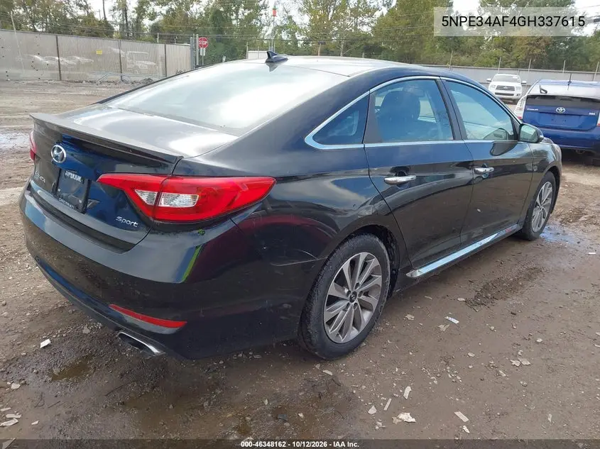 2016 HYUNDAI SONATA VIN 5NPE34AF4GH337615 — фото 4