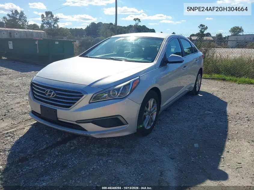 2016 HYUNDAI SONATA VIN 5NPE24AF2GH304664 — фото 2