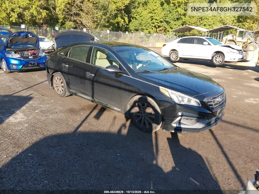 HYUNDAI SONATA 2016, VIN 5NPE34AF8GH327542