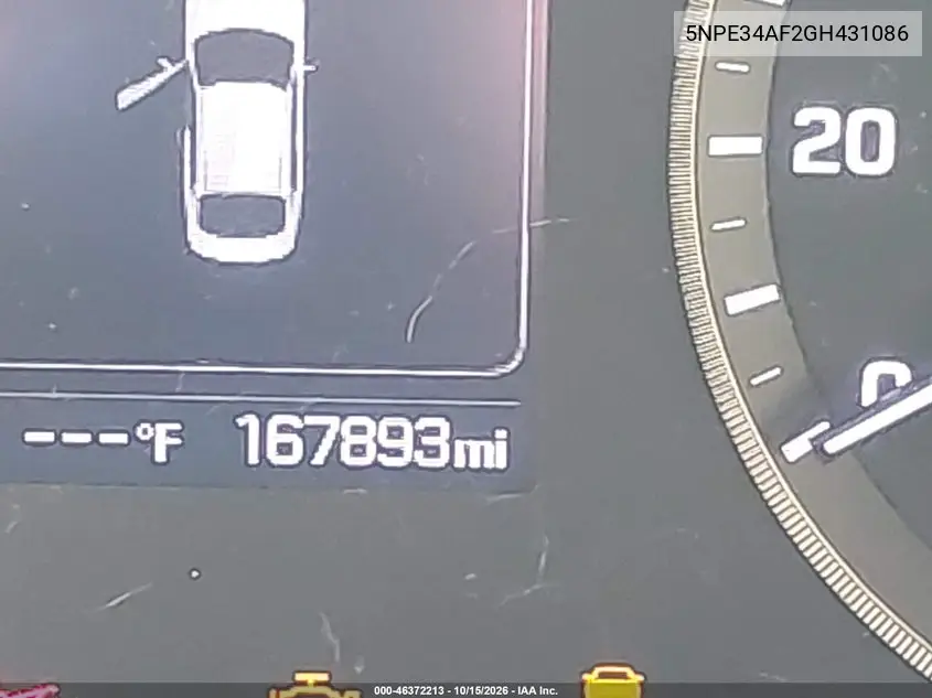2016 HYUNDAI SONATA VIN 5NPE34AF2GH431086 — фото 14