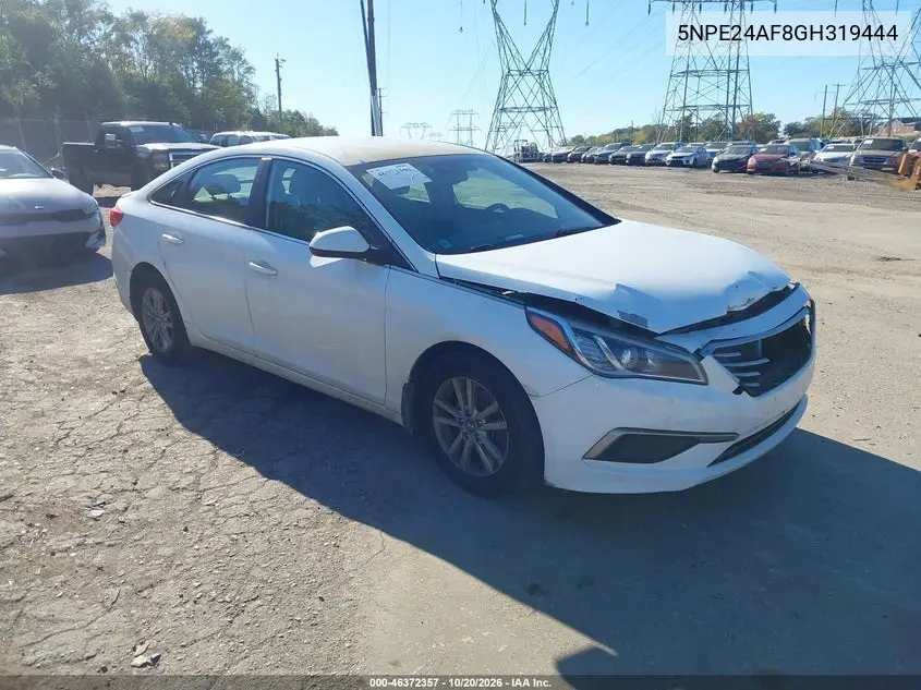 HYUNDAI SONATA 2016, VIN 5NPE24AF8GH319444