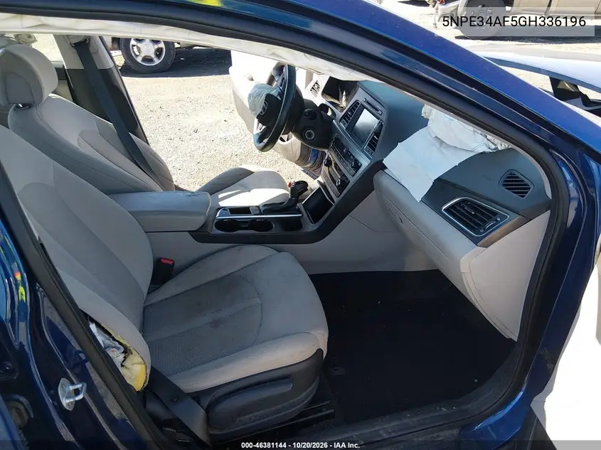 2016 HYUNDAI SONATA VIN 5NPE34AF5GH336196 — фото 5