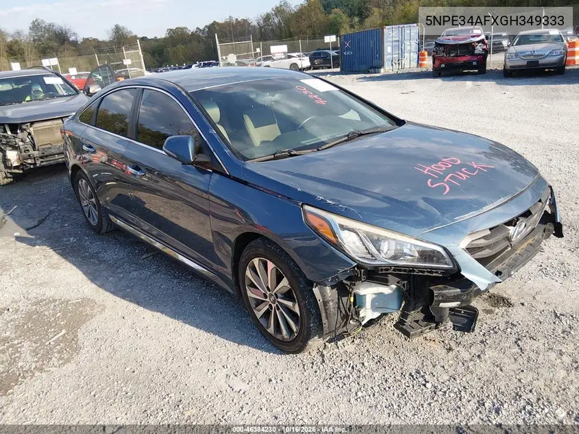 HYUNDAI SONATA 2016, VIN 5NPE34AFXGH349333