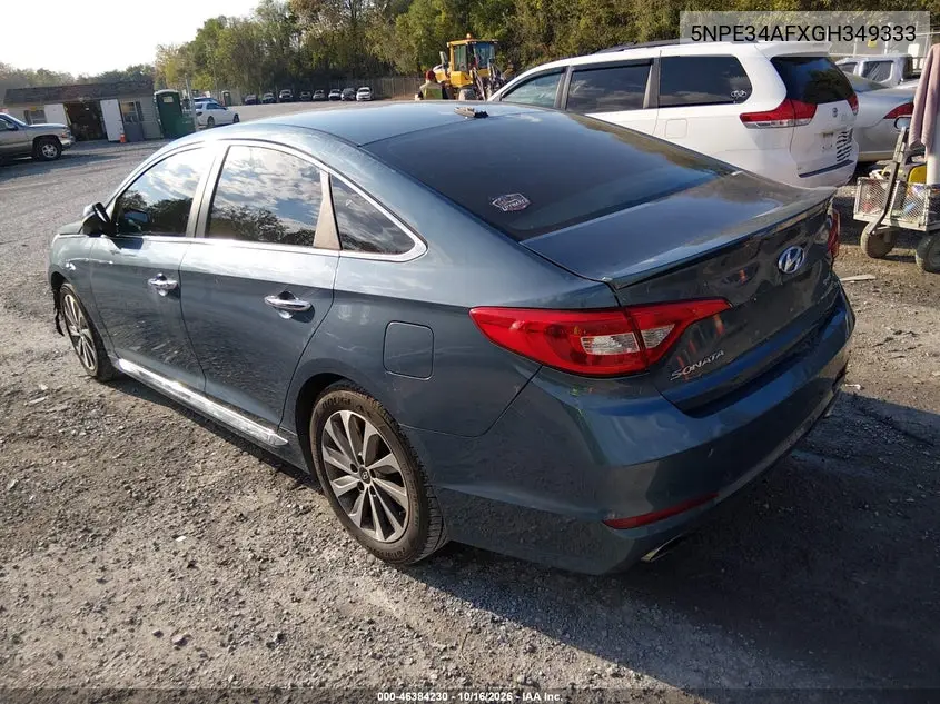 2016 HYUNDAI SONATA VIN 5NPE34AFXGH349333 — фото 3