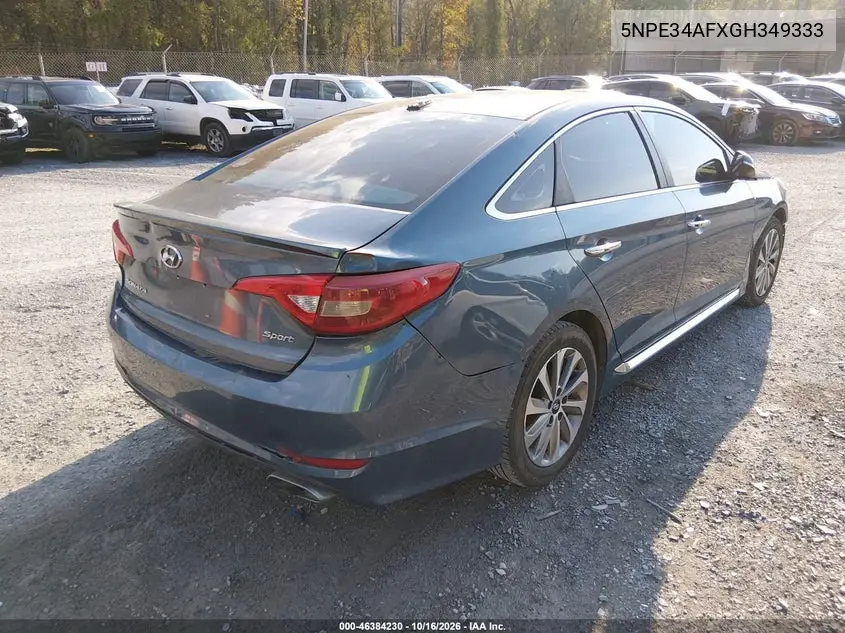 2016 HYUNDAI SONATA VIN 5NPE34AFXGH349333 — фото 4