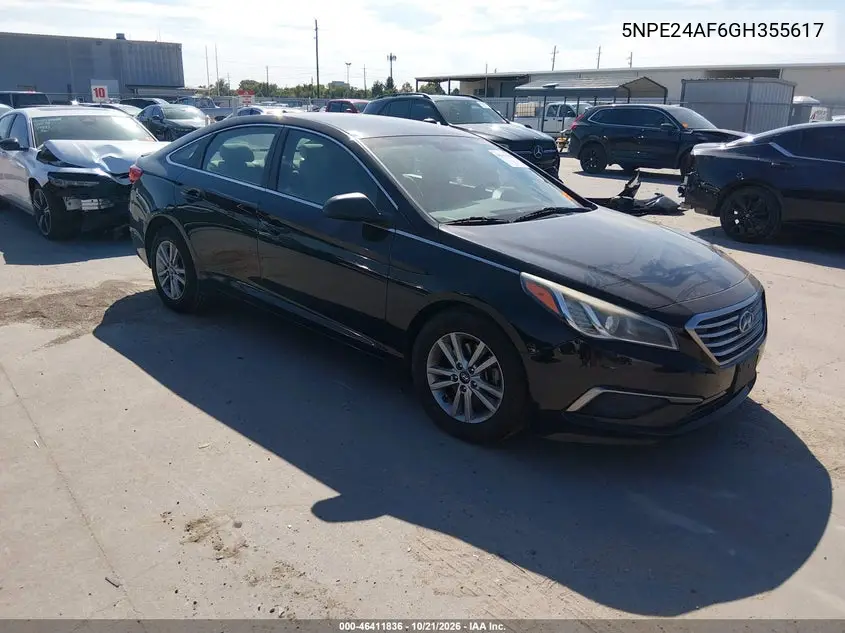 HYUNDAI SONATA 2016, VIN 5NPE24AF6GH355617