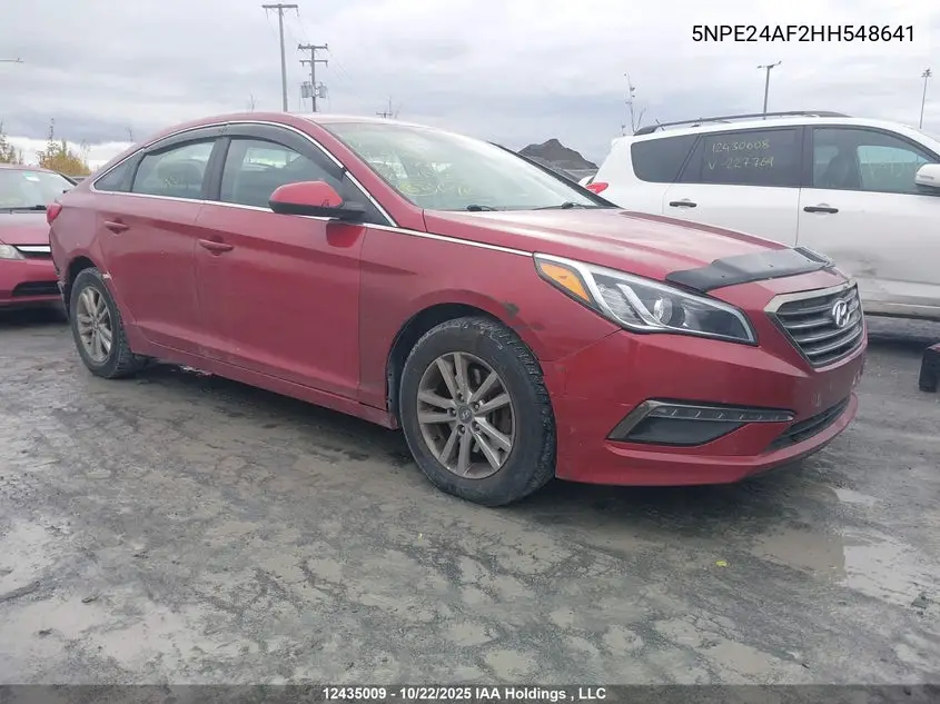 HYUNDAI SONATA 2017, VIN 5NPE24AF2HH548641