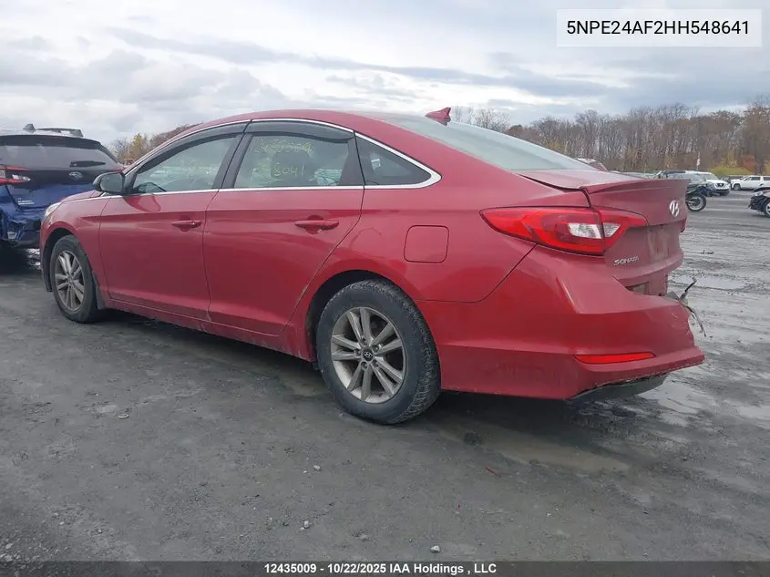 2017 HYUNDAI SONATA VIN 5NPE24AF2HH548641 — фото 3