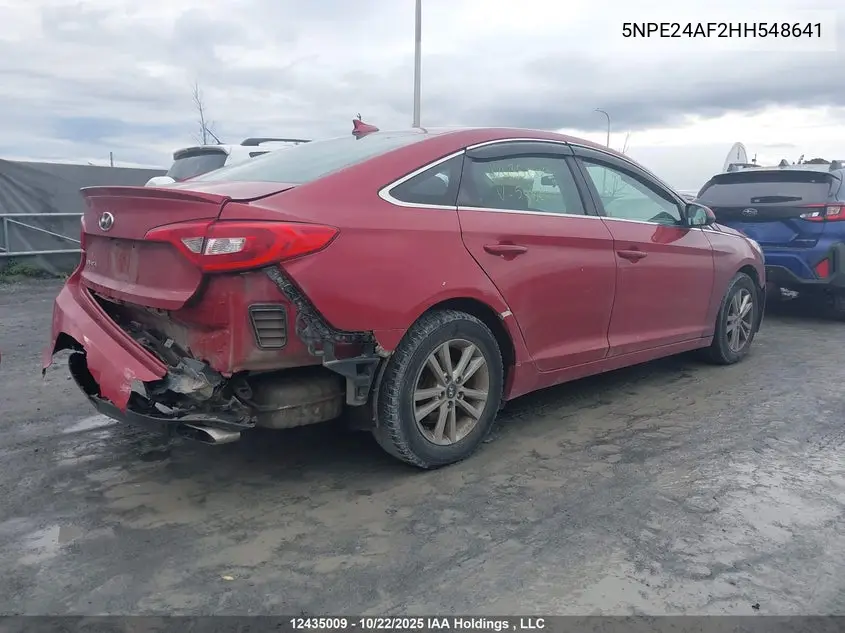 2017 HYUNDAI SONATA VIN 5NPE24AF2HH548641 — фото 4