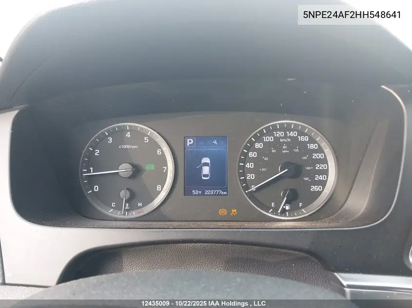 2017 HYUNDAI SONATA VIN 5NPE24AF2HH548641 — фото 7