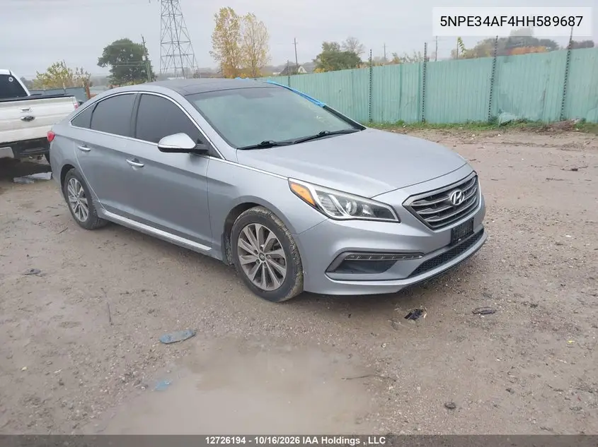HYUNDAI SONATA 2017, VIN 5NPE34AF4HH589687