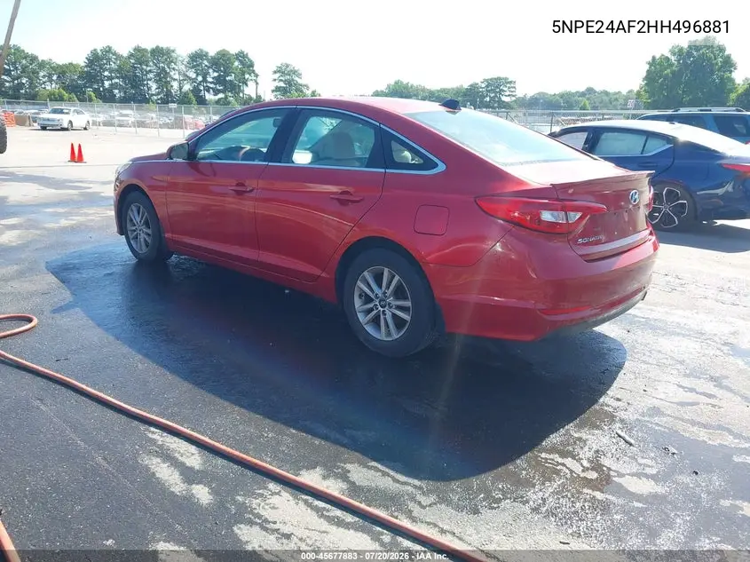 2017 HYUNDAI SONATA VIN 5NPE24AF2HH496881 — фото 3