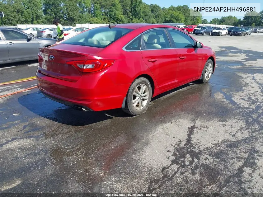 2017 HYUNDAI SONATA VIN 5NPE24AF2HH496881 — фото 4