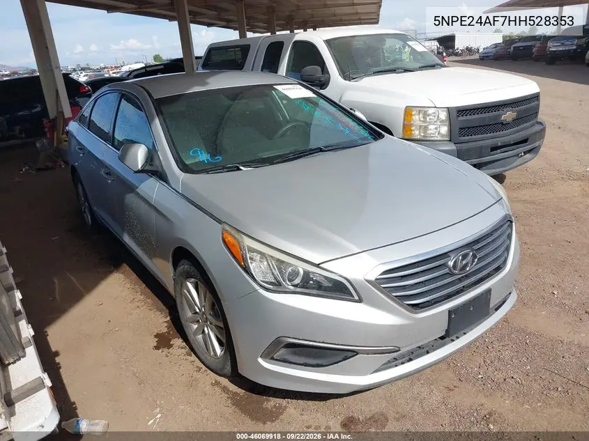 HYUNDAI SONATA 2017, VIN 5NPE24AF7HH528353