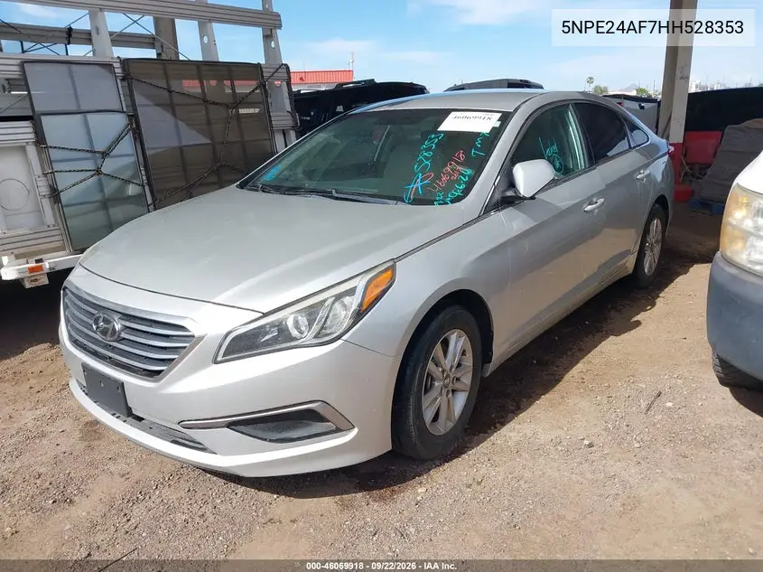2017 HYUNDAI SONATA VIN 5NPE24AF7HH528353 — фото 2