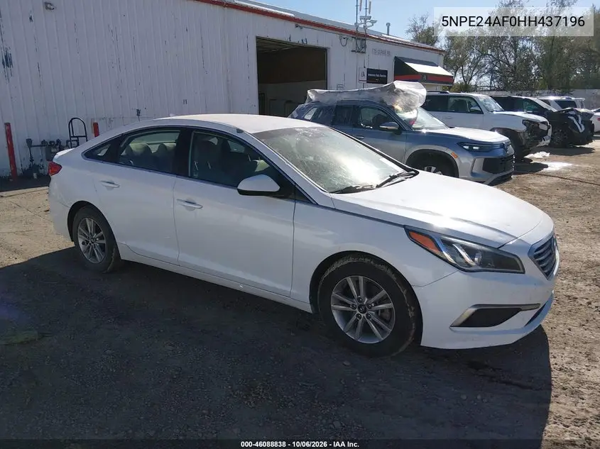 HYUNDAI SONATA 2017, VIN 5NPE24AF0HH437196