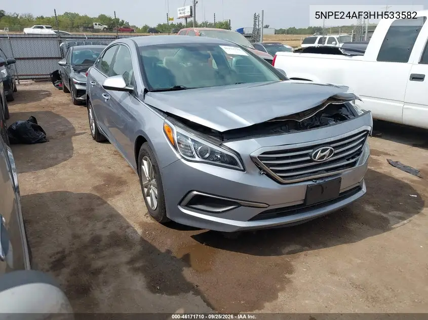 HYUNDAI SONATA 2017, VIN 5NPE24AF3HH533582
