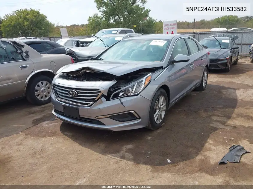 2017 HYUNDAI SONATA VIN 5NPE24AF3HH533582 — фото 2