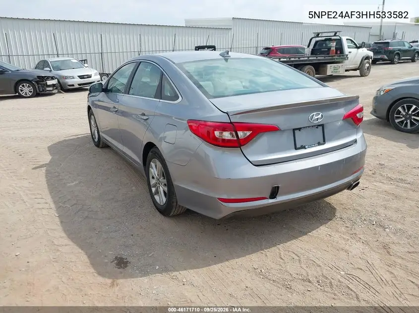 2017 HYUNDAI SONATA VIN 5NPE24AF3HH533582 — фото 3