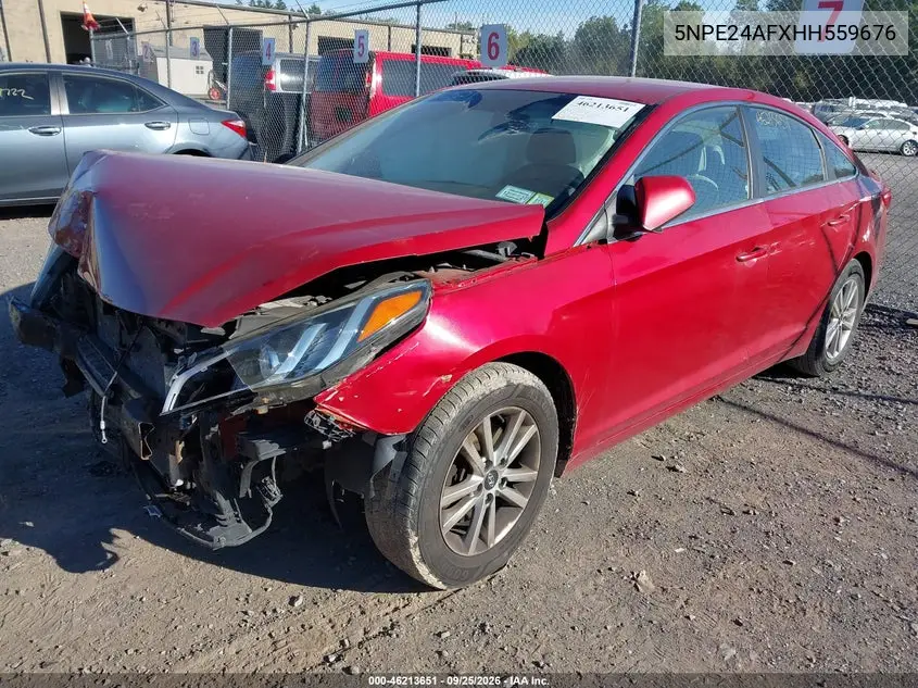 2017 HYUNDAI SONATA VIN 5NPE24AFXHH559676 — фото 2