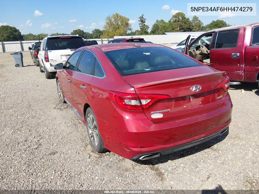 2017 HYUNDAI SONATA VIN 5NPE34AF6HH474279 — фото 3