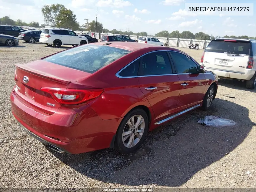 2017 HYUNDAI SONATA VIN 5NPE34AF6HH474279 — фото 4