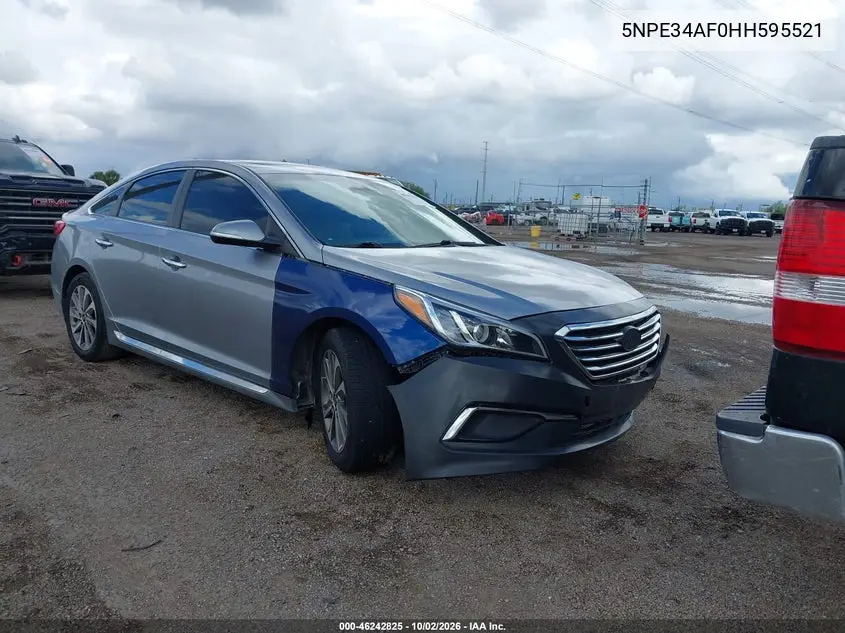 HYUNDAI SONATA 2017, VIN 5NPE34AF0HH595521