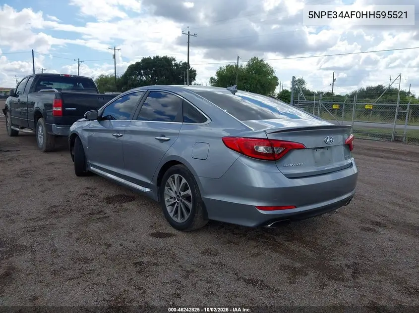 2017 HYUNDAI SONATA VIN 5NPE34AF0HH595521 — фото 3