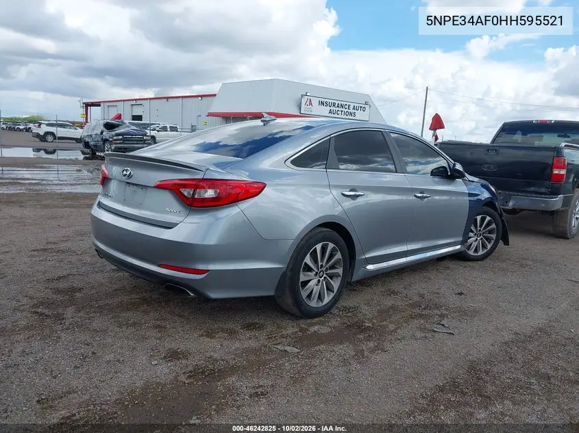 2017 HYUNDAI SONATA VIN 5NPE34AF0HH595521 — фото 4
