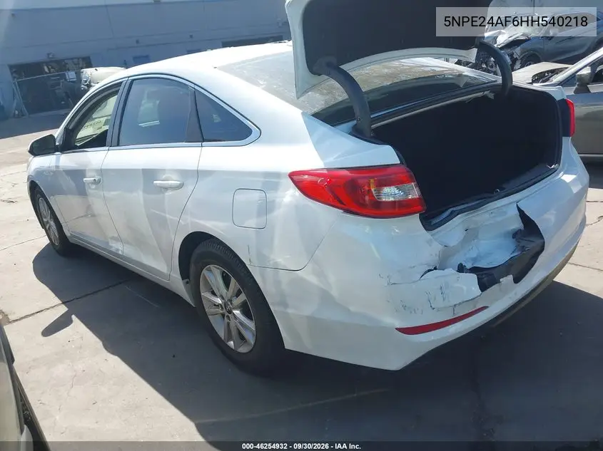 2017 HYUNDAI SONATA VIN 5NPE24AF6HH540218 — фото 3