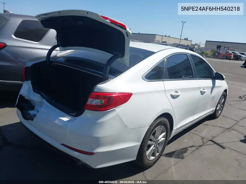 2017 HYUNDAI SONATA VIN 5NPE24AF6HH540218 — фото 4