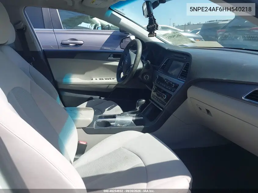 2017 HYUNDAI SONATA VIN 5NPE24AF6HH540218 — фото 5