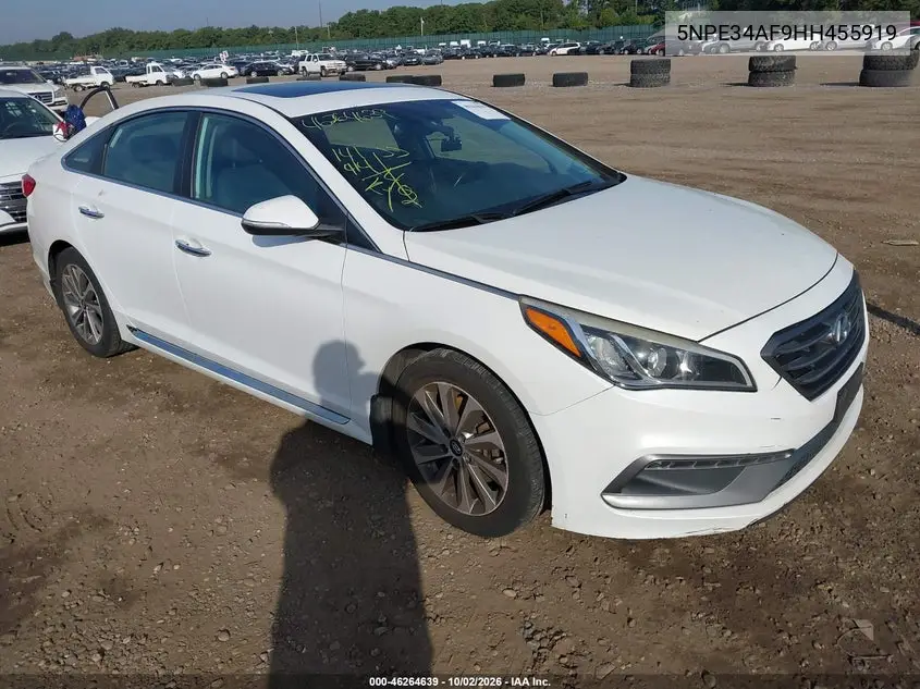 HYUNDAI SONATA 2017, VIN 5NPE34AF9HH455919
