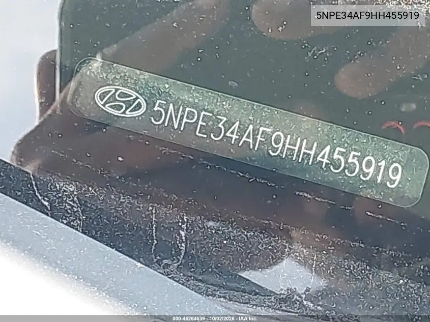 2017 HYUNDAI SONATA VIN 5NPE34AF9HH455919 — фото 17