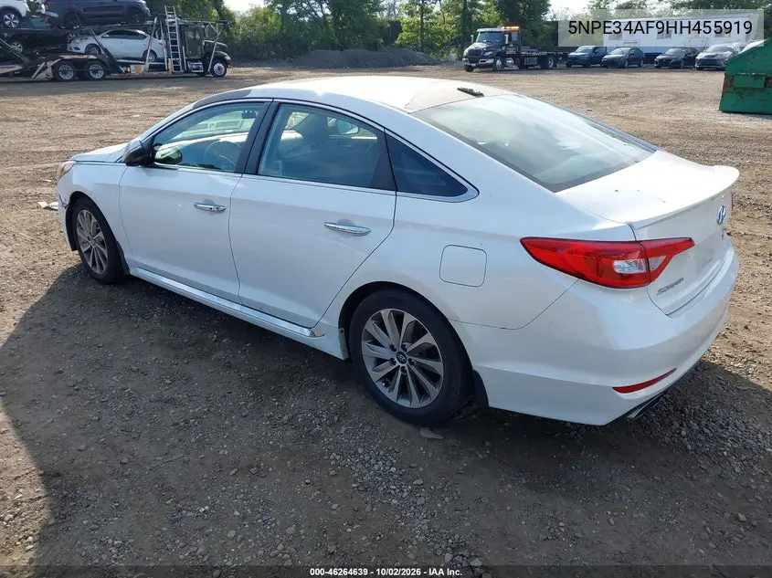 2017 HYUNDAI SONATA VIN 5NPE34AF9HH455919 — фото 3