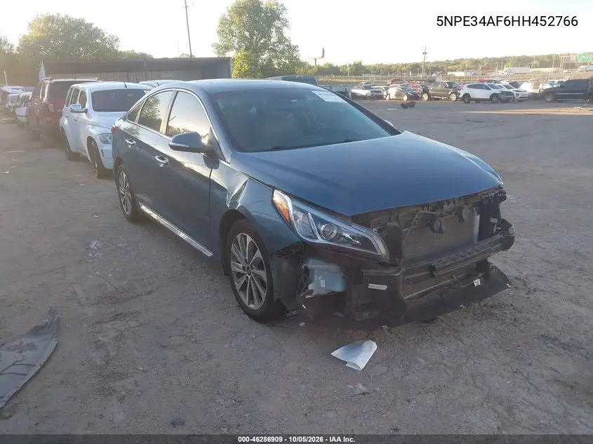 HYUNDAI SONATA 2017, VIN 5NPE34AF6HH452766