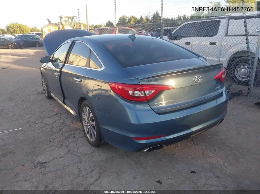 2017 HYUNDAI SONATA VIN 5NPE34AF6HH452766 — фото 3