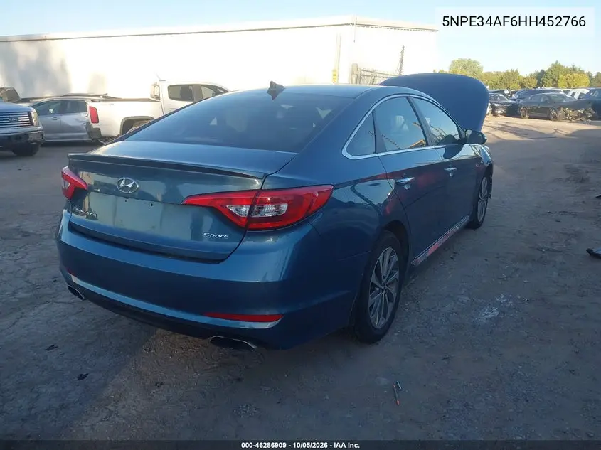 2017 HYUNDAI SONATA VIN 5NPE34AF6HH452766 — фото 4