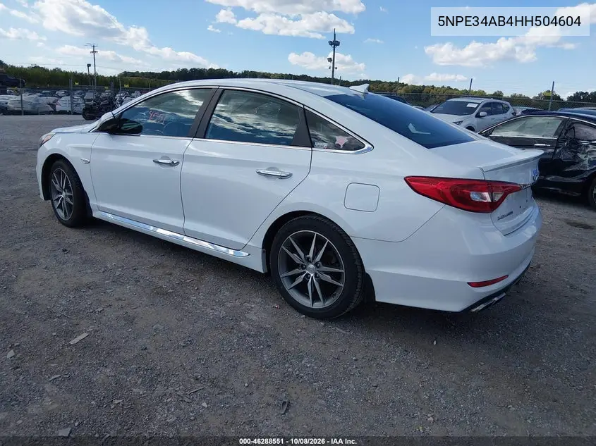 2017 HYUNDAI SONATA VIN 5NPE34AB4HH504604 — фото 3