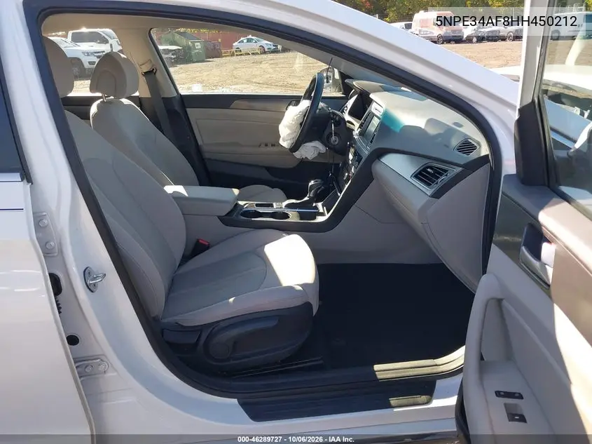 2017 HYUNDAI SONATA VIN 5NPE34AF8HH450212 — фото 5