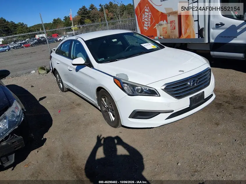 HYUNDAI SONATA 2017, VIN 5NPE24AF0HH552154