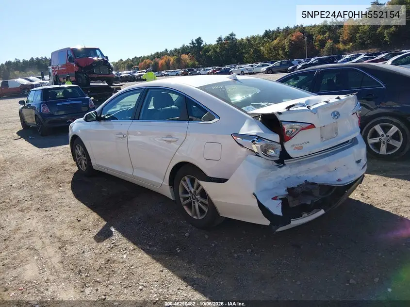 2017 HYUNDAI SONATA VIN 5NPE24AF0HH552154 — фото 3