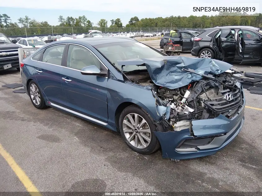 HYUNDAI SONATA 2017, VIN 5NPE34AF9HH469819