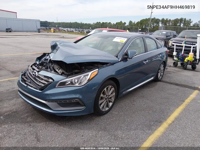2017 HYUNDAI SONATA VIN 5NPE34AF9HH469819 — фото 2