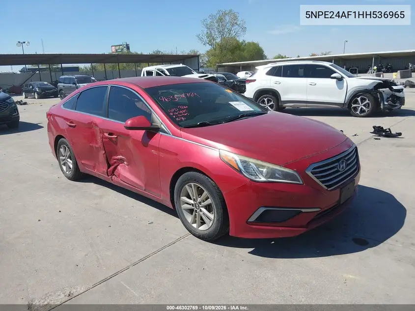 HYUNDAI SONATA 2017, VIN 5NPE24AF1HH536965