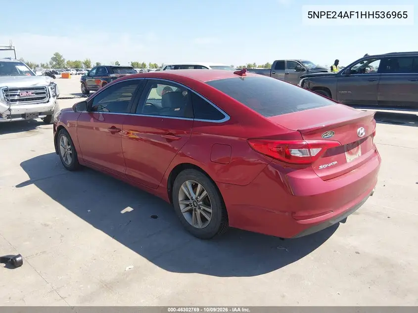 2017 HYUNDAI SONATA VIN 5NPE24AF1HH536965 — фото 3