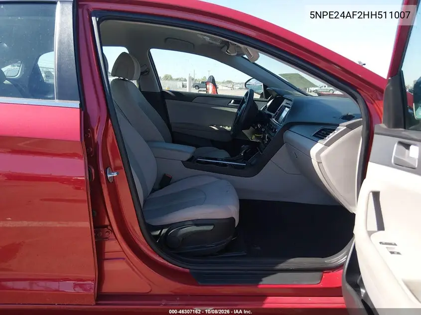 2017 HYUNDAI SONATA VIN 5NPE24AF2HH511007 — фото 5