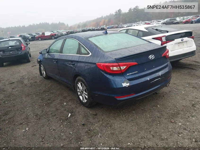 2017 HYUNDAI SONATA VIN 5NPE24AF7HH535867 — фото 3